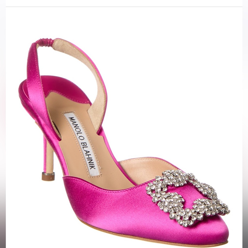 Manolo blahnik Hangisi 70 Satin Slingback Pump size 43